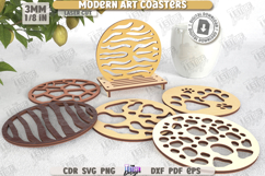 Modern Art Coaster Laser Cut|Cup Coasters|Animals Print SVG Product Image 1