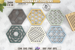 Modern Art Coasters Laser Cut Bundle|Drink Coasters SVG| CNC Product Image 4