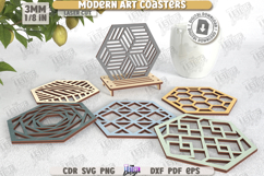 Modern Art Coasters Laser Cut Bundle|Drink Coasters SVG| CNC Product Image 5