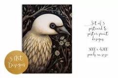 Dark Garden Birds Postcard & Art - 3 JPEG Files Product Image 4