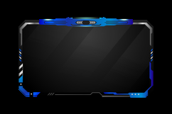 Modern blue and gray tech overlay stream gamer template scre Product Image 2
