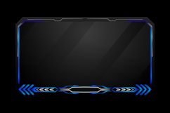 Modern blue and gray tech overlay stream gamer template scre Product Image 2