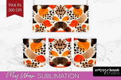 Modern Boho Mug Wrap - Doodle Texture Mug PNG Sublimation Product Image 1