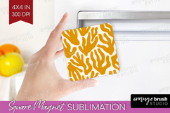 Modern Boho Magnet Sublimation - Doodle Texture Square PNG Product Image 1