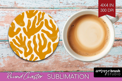 Modern Boho Round Coaster - Doodle Texture Coaster PNG Product Image 1