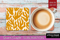 Modern Boho Square Coaster - Doodle Texture Coaster PNG Product Image 1