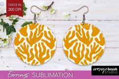 Modern Boho Round Earrings - Doodle Texture PNG Sublimation Product Image 1