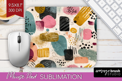 Modern Boho Mouse Pad Sublimation - Doodle Texture Mousepad Product Image 1