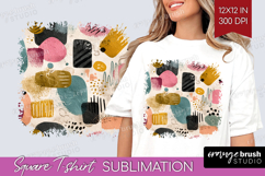 Modern Boho Square Tshirt Background - Doodle Texture PNG Product Image 1