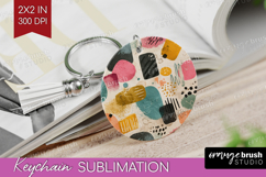 Modern Boho Keychain PNG - Doodle Texture Keychain Product Image 1