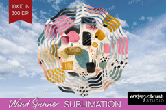 Modern Boho Wind Spinner Sublimation PNG - Doodle Texture Product Image 1