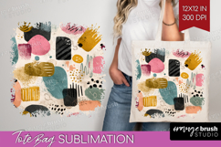 Modern Boho Tote Bag - Doodle Texture Tote Bag PNG Product Image 1