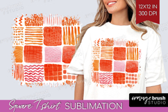 Modern Boho Square Tshirt Background - Doodle Texture PNG Product Image 1