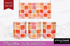 Modern Boho Mug Wrap - Doodle Texture Mug PNG Sublimation Product Image 1