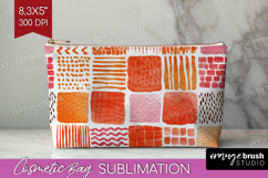 Modern Boho Cosmetic Bag - Doodle Texture Makeup Bag PNG Product Image 1