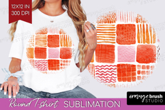 Modern Boho Round Tshirt Background - Doodle Texture PNG Product Image 1