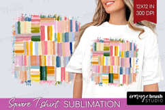 Modern Boho Square Tshirt Background - Doodle Texture PNG Product Image 1