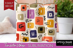 Modern Boho Tumbler Wrap - Doodle Texture Tumbler PNG Product Image 1