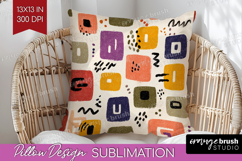 Modern Boho Pillow Sublimation - Doodle Texture Pillow Cover Product Image 1