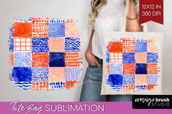 Modern Boho Tote Bag - Doodle Texture Tote Bag PNG Product Image 1