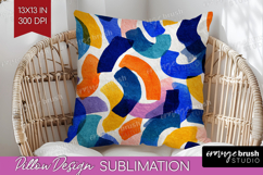 Modern Boho Pillow Sublimation - Doodle Texture Pillow Cover Product Image 1