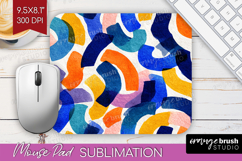 Modern Boho Mouse Pad Sublimation - Doodle Texture Mousepad Product Image 1