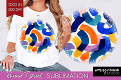 Modern Boho Round Tshirt Background - Doodle Texture PNG Product Image 1