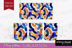 Modern Boho Mug Wrap - Doodle Texture Mug PNG Sublimation Product Image 1