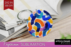 Modern Boho Keychain PNG - Doodle Texture Keychain Product Image 1