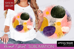 Modern Boho Round Tshirt Background - Doodle Texture PNG Product Image 1