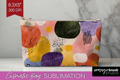 Modern Boho Cosmetic Bag - Doodle Texture Makeup Bag PNG Product Image 1