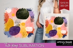 Modern Boho Tote Bag - Doodle Texture Tote Bag PNG Product Image 1