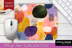 Modern Boho Mouse Pad Sublimation - Doodle Texture Mousepad Product Image 1
