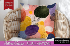 Modern Boho Pillow Sublimation - Doodle Texture Pillow Cover Product Image 1