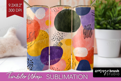 Modern Boho Tumbler Wrap - Doodle Texture Tumbler PNG Product Image 1