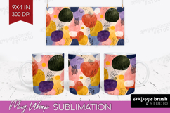 Modern Boho Mug Wrap - Doodle Texture Mug PNG Sublimation Product Image 1