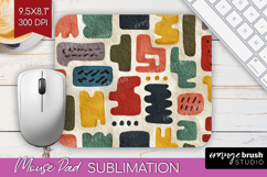 Modern Boho Mouse Pad Sublimation - Doodle Texture Mousepad Product Image 1