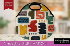 Modern Boho Lunch Bag - Doodle Texture Lunch Bug PNG Product Image 1