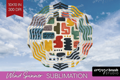 Modern Boho Wind Spinner Sublimation PNG - Doodle Texture Product Image 1