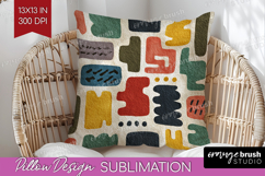 Modern Boho Pillow Sublimation - Doodle Texture Pillow Cover Product Image 1