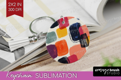 Modern Boho Keychain PNG - Doodle Texture Keychain Product Image 1