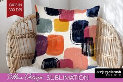 Modern Boho Pillow Sublimation - Doodle Texture Pillow Cover Product Image 1