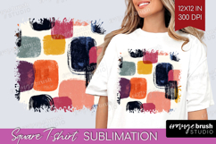 Modern Boho Square Tshirt Background - Doodle Texture PNG Product Image 1