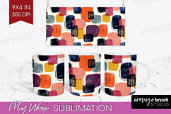 Modern Boho Mug Wrap - Doodle Texture Mug PNG Sublimation Product Image 1