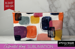 Modern Boho Cosmetic Bag - Doodle Texture Makeup Bag PNG Product Image 1
