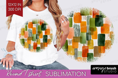 Modern Boho Round Tshirt Background - Doodle Texture PNG Product Image 1