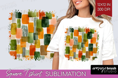 Modern Boho Square Tshirt Background - Doodle Texture PNG Product Image 1