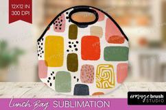 Modern Boho Lunch Bag - Doodle Texture Lunch Bug PNG Product Image 1