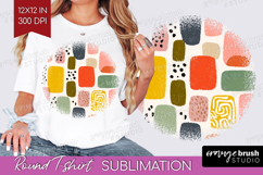 Modern Boho Round Tshirt Background - Doodle Texture PNG Product Image 1