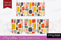 Modern Boho Mug Wrap - Doodle Texture Mug PNG Sublimation Product Image 1